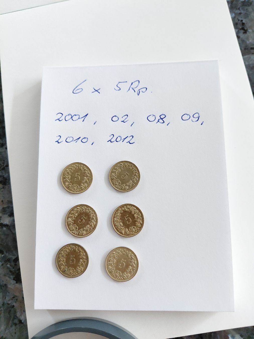 Tutti le monete: 6x 5 Rappen 2001 bis – Usato da Bonaduz venduto da topolino052 1