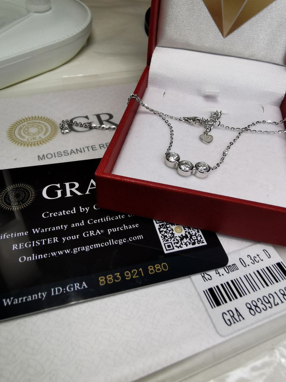 Catenine: Collier argent avec diamants moissanite de 0,9 ct certifiés – Nuovo e nell'imballaggio originale da Reconvilier venduto da Tsma67 3