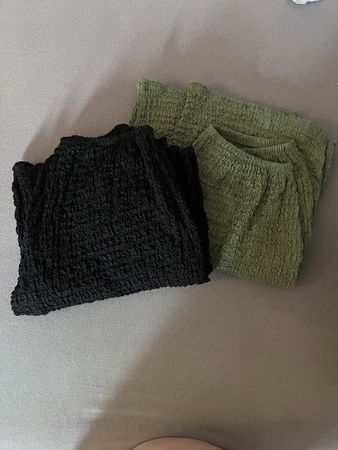 Zara Set Sommerhose Schwarz und Grün, Grösse M, Neu!