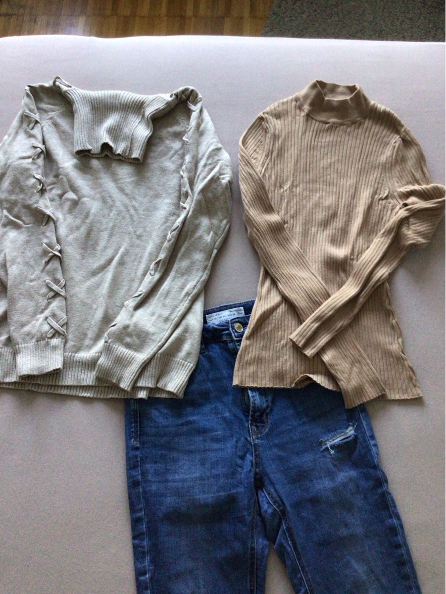 Stradivarius Lotti di vestiti: 3tlg. Jeans mit 2 Pulli Gr. 38 – Usato da Steffisburg venduto da lar_x57s