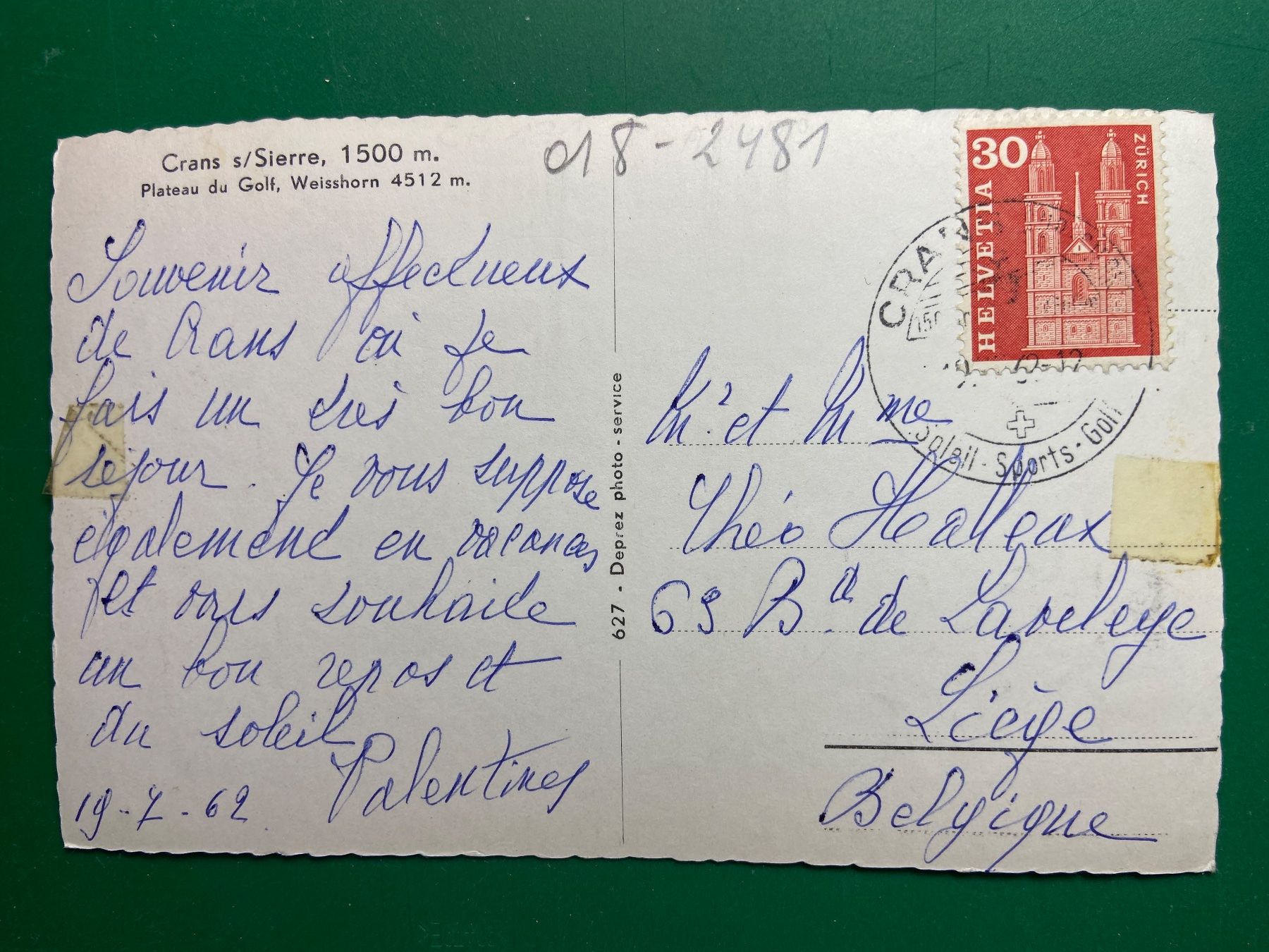 Cartoline postali: Crans s/Sierre - Plateau du Golf – Usato da Steg VS venduto da _vinci_ 1