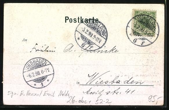 Cartoline postali: sign. E. Hansen / E. Nolde: Altmann und  – Usato da Berlin venduto da bartko-reher 1