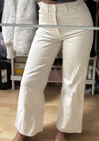Wide Leg Hose Weiss Gr. 36