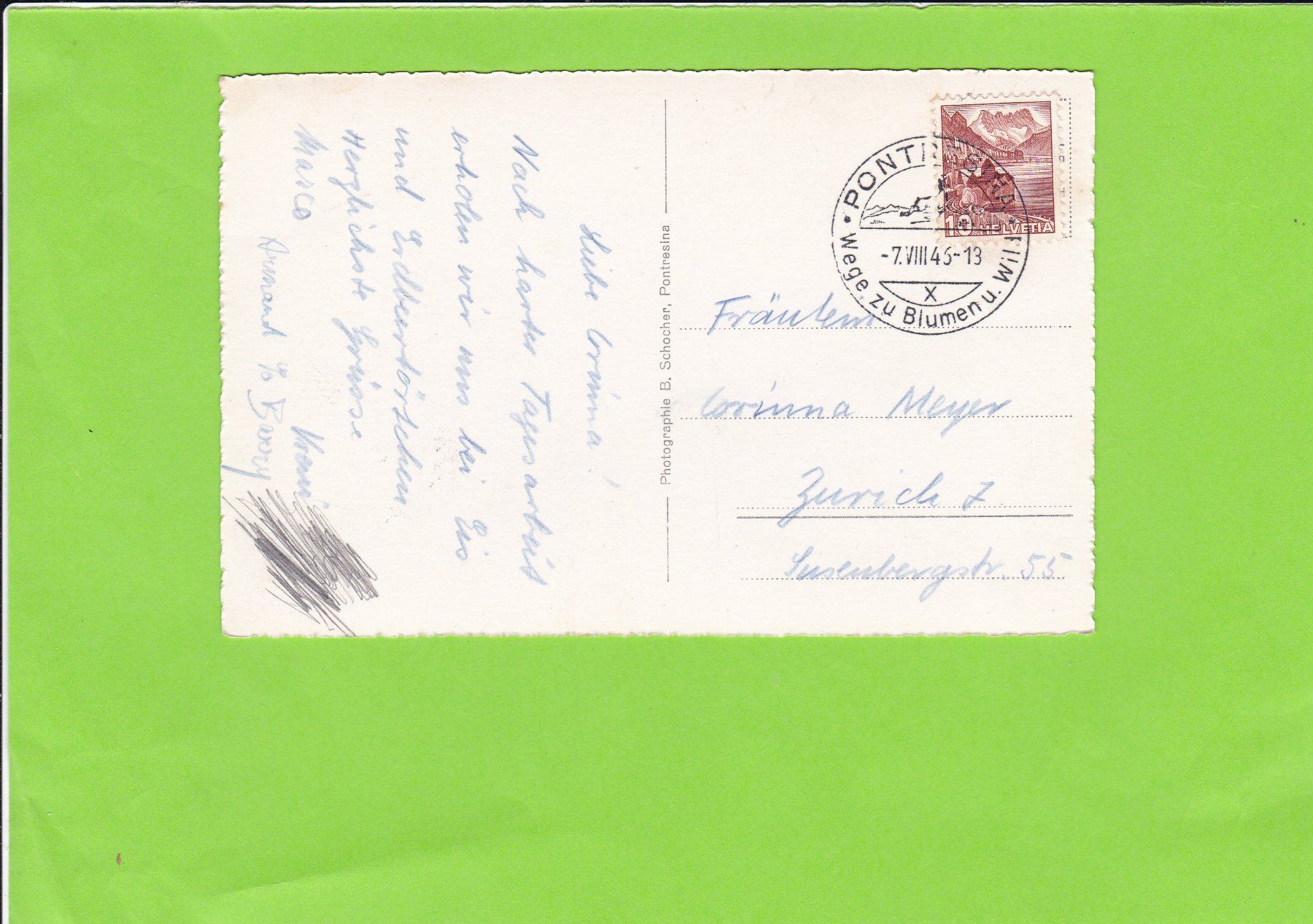 Cartoline postali: Pontresina mit Berninagruppe – Usato da St. Peterzell venduto da neckertal 1