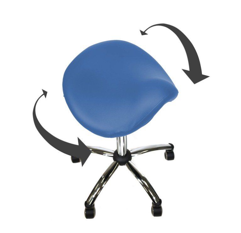 Hocker: Comfort-Sattelhocker BLAU mit Swing-Mechanismus – Neu und originalverpackt aus Schaffhausen von Praxis-Nova 4