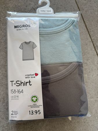 Lot de 2 T-shirts basic taille 158 - 164 Neufs