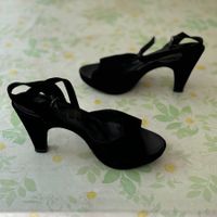 Pointure 37 - Sandales à talon noires - Bata - Cuir