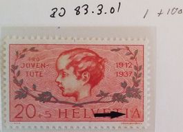 PL51) J83.3.01, Abart Retouche beim A postfrisch Kt. 80