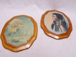 Fund Alt Selten Patina Rar Kurios Vintage Indianer-Bilder