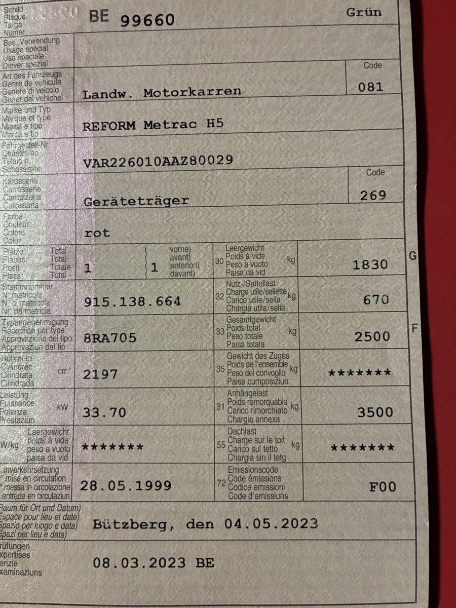 Reform Trattori: Reform Metrac H5 – Usato da Affoltern BE venduto da M601 7