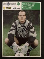 Signierte Sammlerkarte Thomas Alder FCSG 96/97