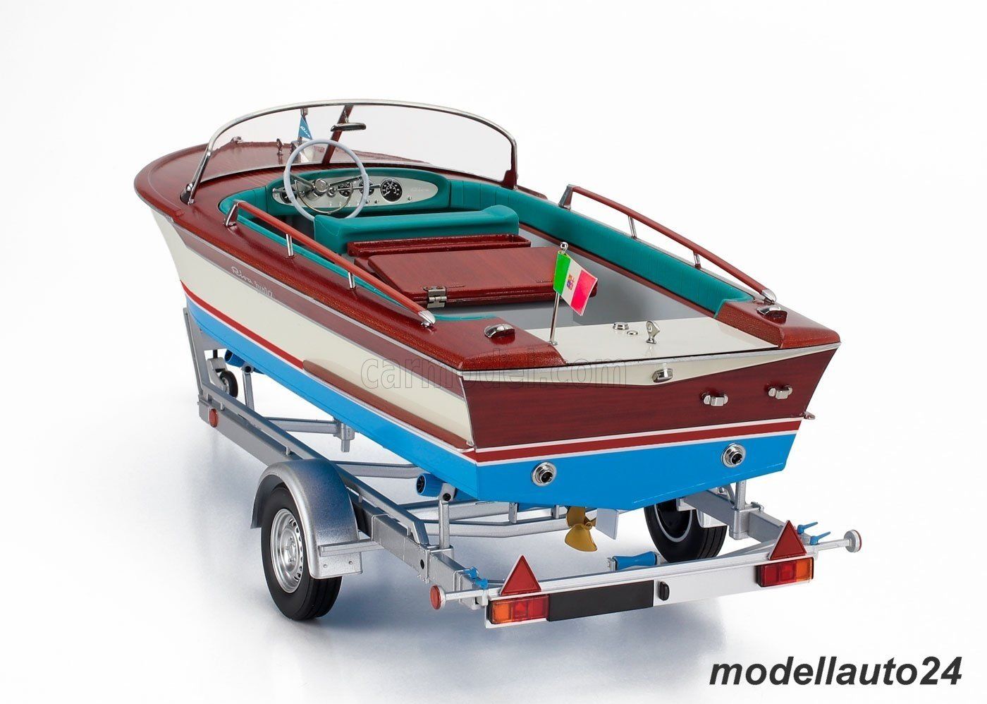 Modellini d'auto: Bootsanhänger mit Riva-Junior Boot 1966 / Mitica 1:18 – Nuovo e nell'imballaggio originale da Seuzach venduto da Modellauto24 5