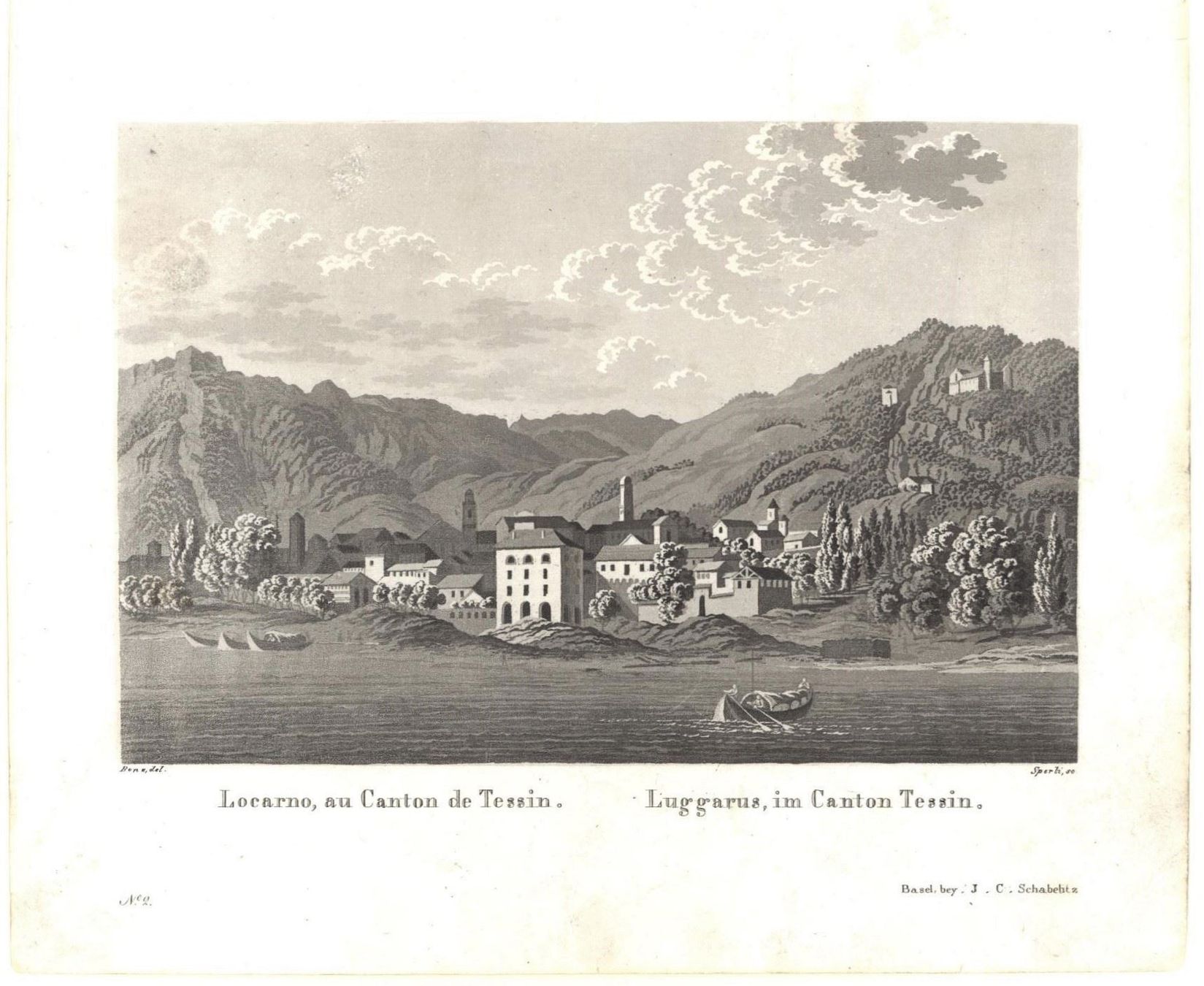 Incisioni: Locarno Aquatinta von Sperli 1839 – Usato da Rafz venduto da Helvet32