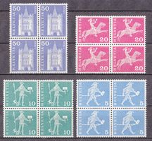 1960 Rollenmarkensatz 4er o. Leuchtstoff+ohne Nr. Postfrisch