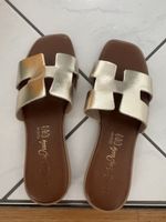 Leder Pantolette 36 Gold