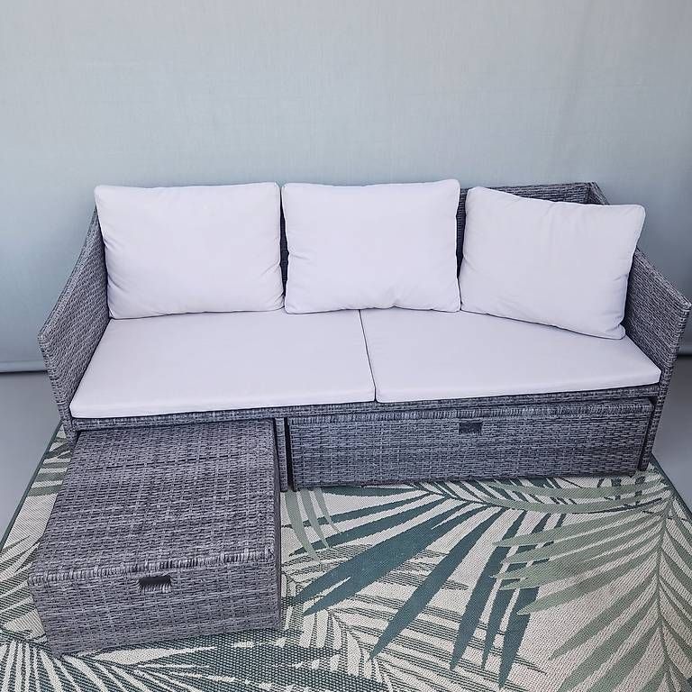 Sedie a sdraio: Gartenlounge mit Stauraum und Hocker, grau – Usato da Altdorf UR venduto da mic_5vck
