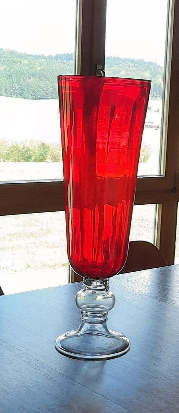 Vasi & Recipienti: Vase rot kelchförmig, Höhe ca. 65 cm – Usato da Rosshäusern venduto da planet-7 7