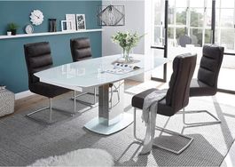 Ausziehtisch Glas Weiss L130-190cm B105cm H75cm neuwertig