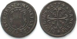FREIBURG / FRIBOURG Vierer 1774 Billon SELTENES JAHR! vz