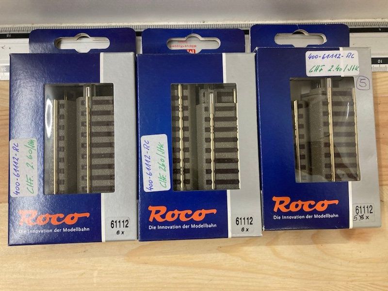 17 Stück Roco H0 61112 Gerades Gleis G76,5 (Neu und originalverpackt ...