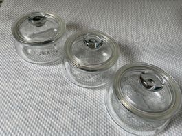 3 Glasbehälter mit Glashaube und Dichtungsring, IKEA