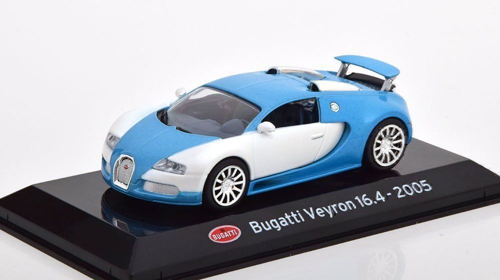 Bugatti Modellautos: Bugatti Veyron 16.4 2005-2015 hellblau met. / weiss     1:43 – Neu und originalverpackt aus Gerlafingen von espero88 2