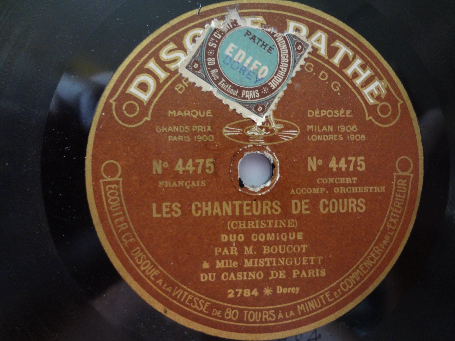 Vinyles: Disques 78 tours saphir  Mistinguett et Boucot – D'occasion à Aigle par Robflac55