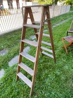 Gartenleiter vintage atik Holzleiter Blumen Deko