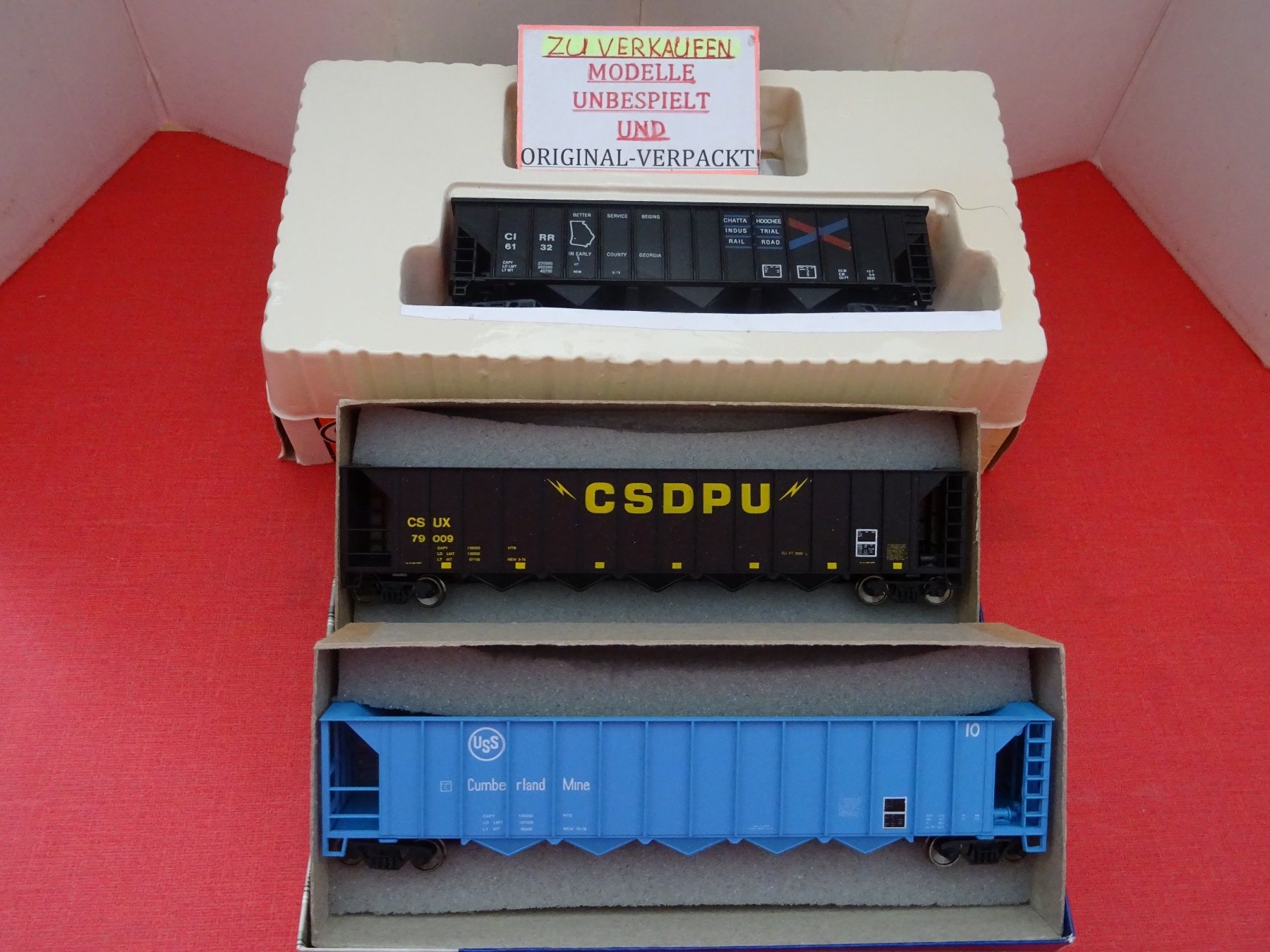 Modellini di ferrovie: 3 DIV. HOPPER /2 ROUNDHOUSE / 1 CON-COR  EX KIT NEU – Nuovo e nell'imballaggio originale da Appenzell venduto da Phantombolt1779