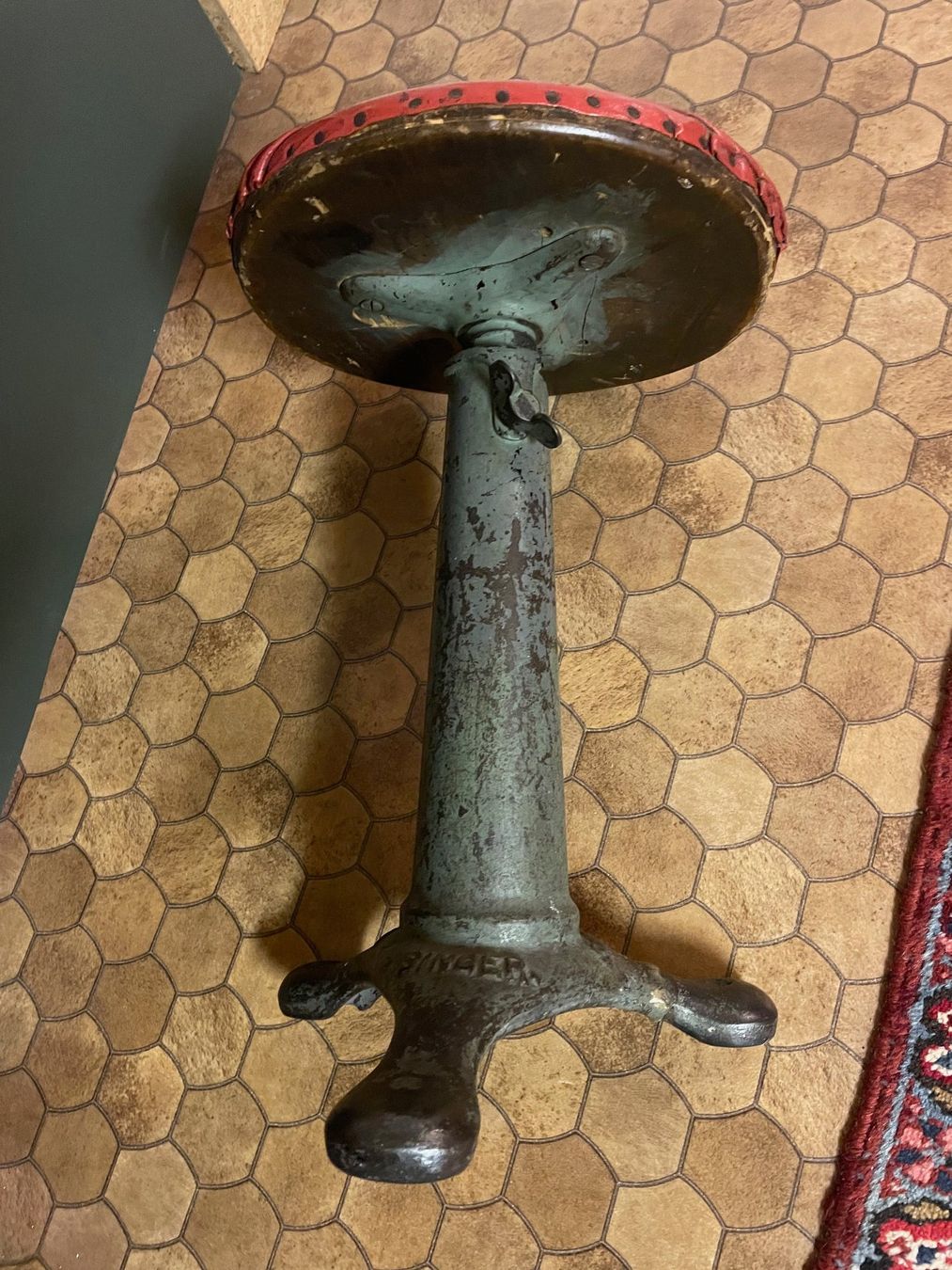 Hocker: Singer Industriehocker, Werkstatthocker, Gusseisen – Gebraucht aus Zürich von Caro55 5