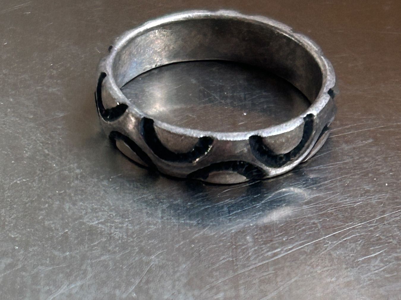 Anelli: Vintage Silberring HALFMOON (Grösse 64) – Usato da Laufen venduto da Bellebellezza
