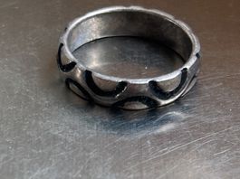 Vintage Silberring HALFMOON (Grösse 64)