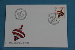 PTT, FDC, Pro Juventute, Kreisel, 25.11.1986
