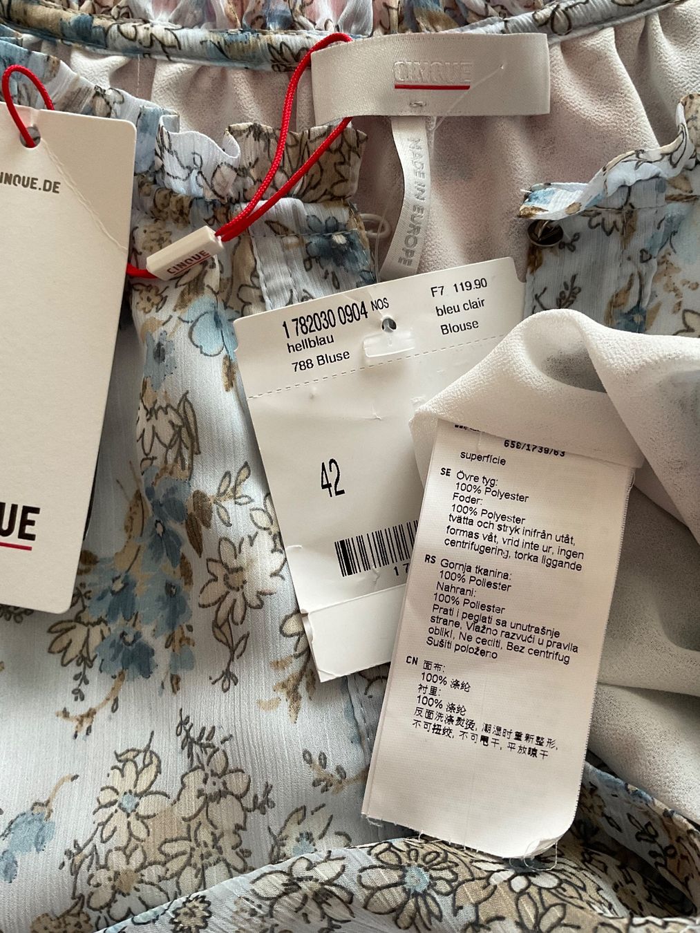 Cinque Camicette: CINQUE Bluse Top Gr 42 hellblau NEU NP 120 – Nuovo e nell'imballaggio originale da Urdorf venduto da alda02 7