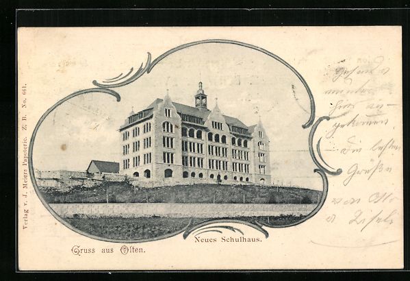 Cartes postales: AK Olten, Neues Schulhaus, 1900 – D'occasion à Berlin par bartko-reher