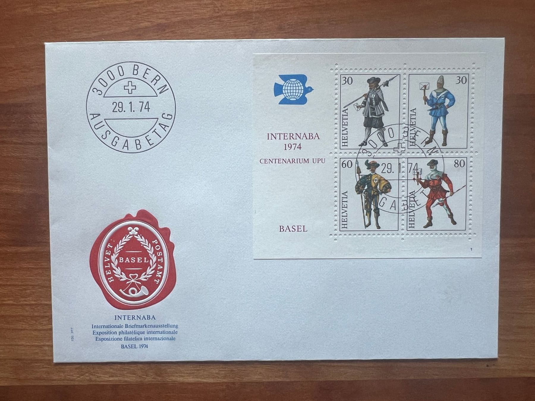 Tutti i francobolli: FDC 1974 Internaba Block  (V981) – Usato da Hinwil venduto da Sidi4
