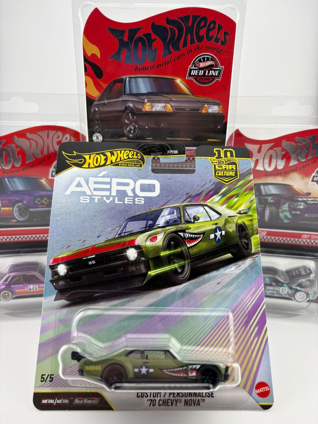 Hot Wheels Modellini d'auto: Hot Wheels Custom 70 Chevy Nova Aero Styles Premium – Nuovo e nell'imballaggio originale da Flawil venduto da HeisseReifen