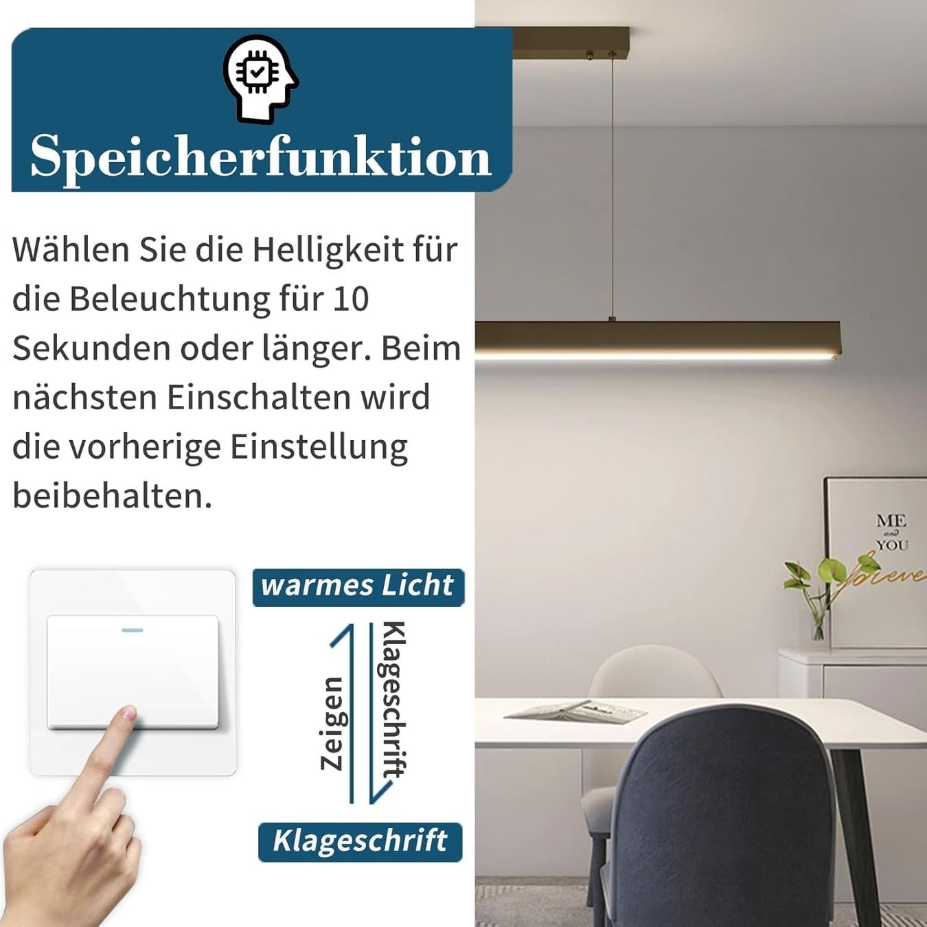 Lampadari & plafoniere: Esszimmerlampe dimmbar mit Ferbedienung 80cm – Nuovo e nell'imballaggio originale da Hundwil venduto da Pakethase 5