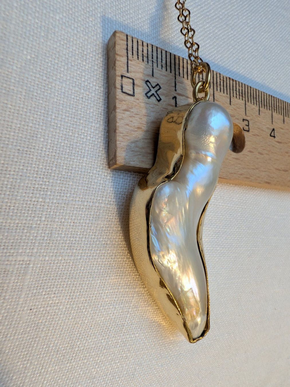 Catenine: Goldene Halskette mit riesiger Süsswasser-Perle – Usato da Gempen venduto da DennisKl 5