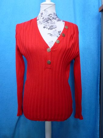 CORTEFIEL SOMMER PULLOVER LEUCHTENDES ROT GR L GROB RIPP