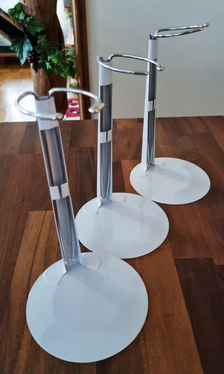 Toddmomy 2x Puppenständer Weiß - Verstellbar Für Puppen Bis 25cm Display