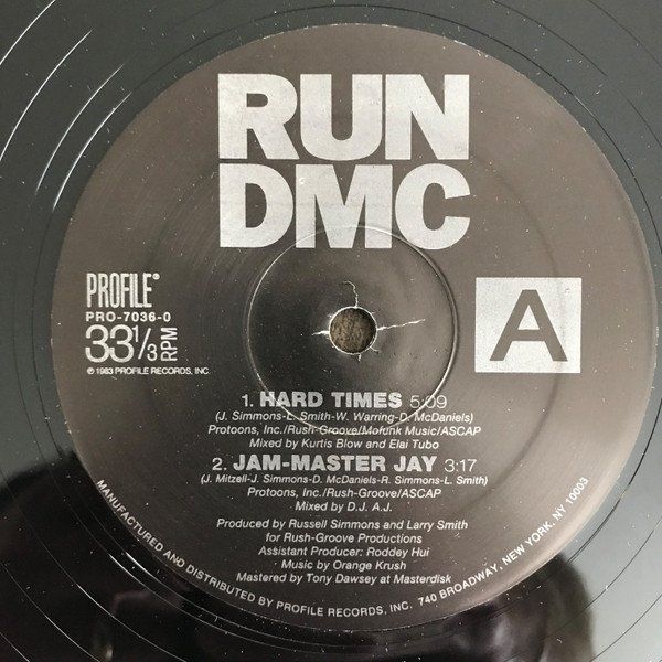 Dischi in vinile: Run-DMC ‎– Hard Times / Jam-Master Jay – Usato da Nidau venduto da ybm 1