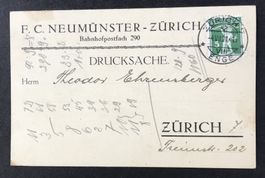 ANTIKE POSTKARTE F.C.NEUMÜNSTER-ZÜRICH 1921