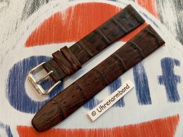 20mm Lederarmband braun coole Prägung, Uhrenarmband,