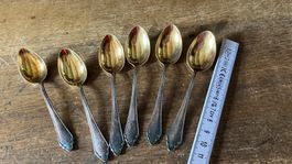 Lot de 6 cuillères à café PEKA 90-10 argenté doré