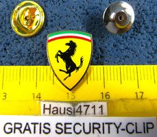 FERRARI AUTO LOGO SCHMUCK-PIN ENAMEL 18mmklein SECURITY-CLIP