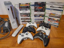Xbox 360 Konsole mit Zubehör und 61 Spielen Set