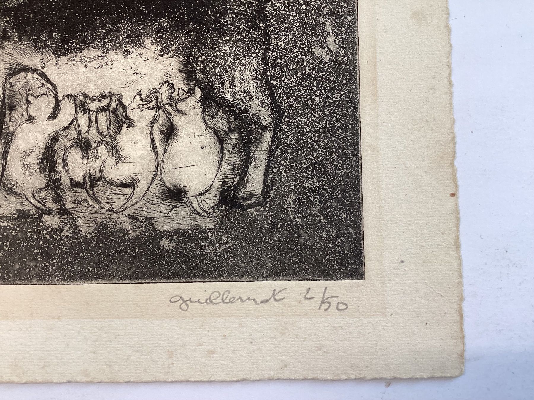 Gemälde: Orginal Radierung Katze Handsignatur – Gebraucht aus Eglisau von mar_5rn2 3