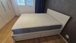 Bett Ikea Malm mit 4 Schubladen & Matratze, 160x200cm