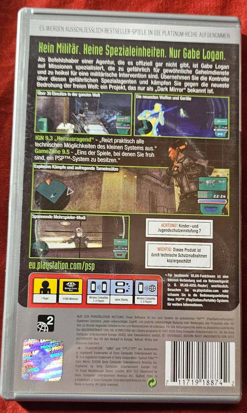 Sony Giochi: PSP Spiel - Syphonfilter Dark Mirror – Usato da La Garde venduto da The_Hammer76 1